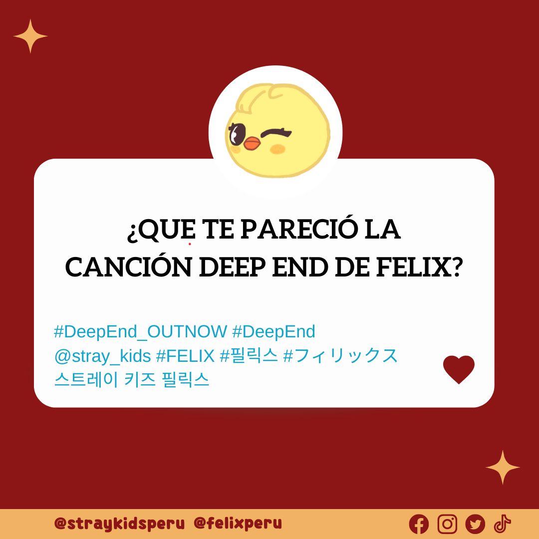 FELIXPERUFC's tweet photo. ✨𝔻é𝕛𝕒𝕟𝕠𝕤 𝕤𝕒𝕓𝕖𝕣 𝕢𝕦𝕖 𝕡𝕚𝕖𝕟𝕤𝕒𝕤 𝕔𝕠𝕟 𝕖𝕝 𝕟𝕦𝕖𝕧𝕠 𝕤𝕠𝕝𝕠 𝕕𝕖 𝔽é𝕝𝕚𝕩 ✨

(⁠☞ﾟ⁠ヮﾟ⁠)⁠☞ No te olvides comentar con  #DeepEnd_OUTNOW #DeepEnd para que se haga viral!!✨

Atte: FelixPeru
@stray_kids #FELIX #필릭스 #フィリックス #스트레이키즈필릭스 https://t.co/wSi7Pw9B99
