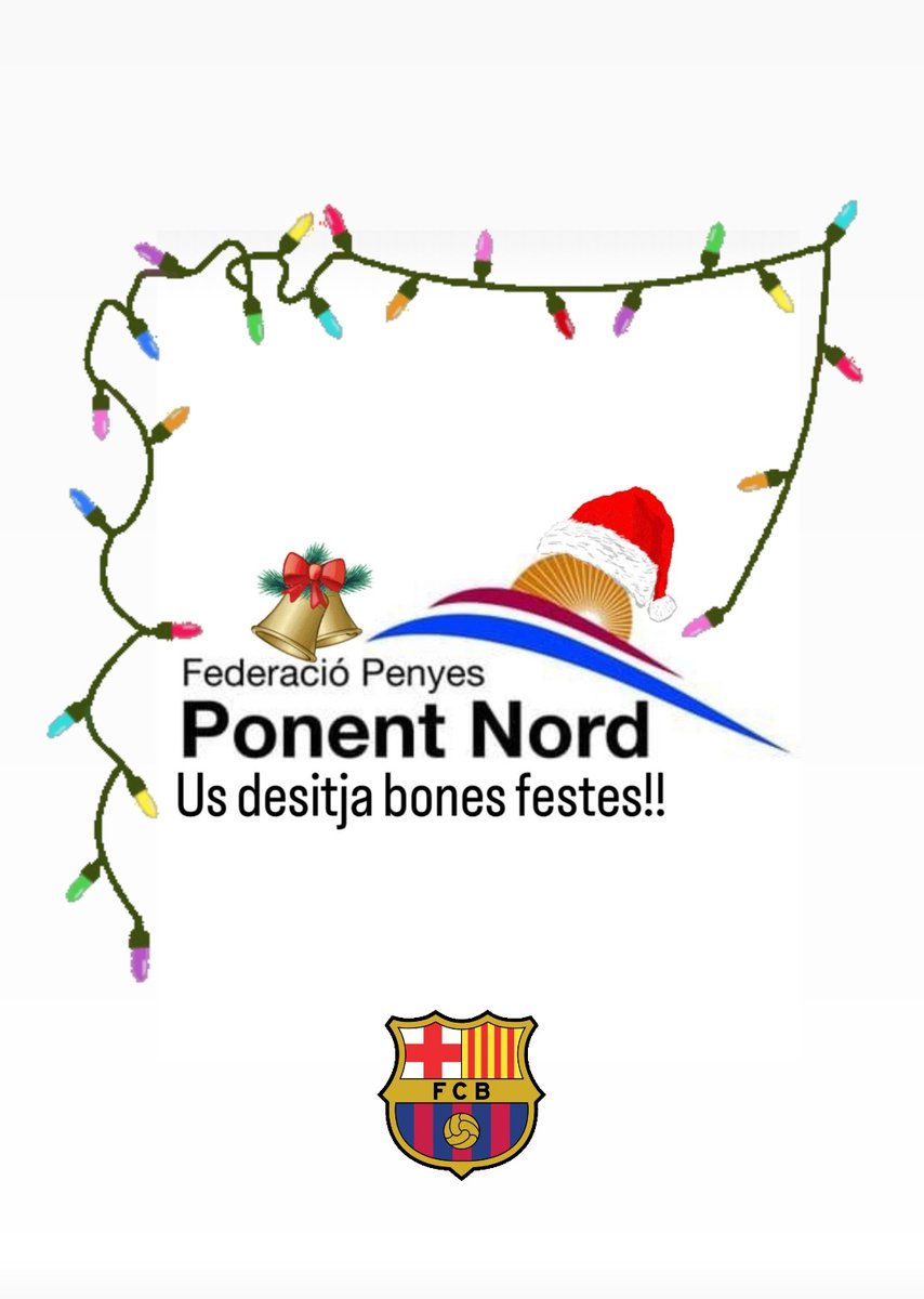 🎄 La Federació de Penyes de Ponent Nord del FC Barcelona us desitja Bones Festes!
🔵🔴 #FemBarçaFemPenya