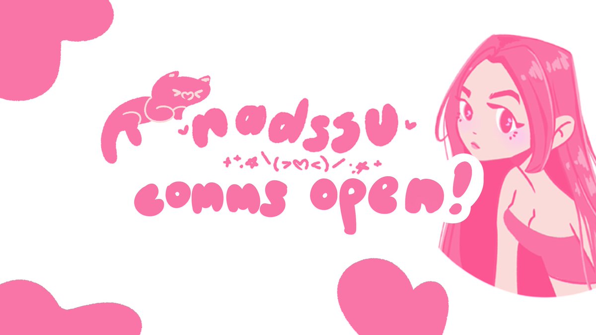 ✩°。⋆⸜ nadssu commissions open! 🍡

💌 rts are super appreciated >:3 dm me for further inquiries! thank you so much 🥳🫶 

#commissionsopen #artistsontwitter 