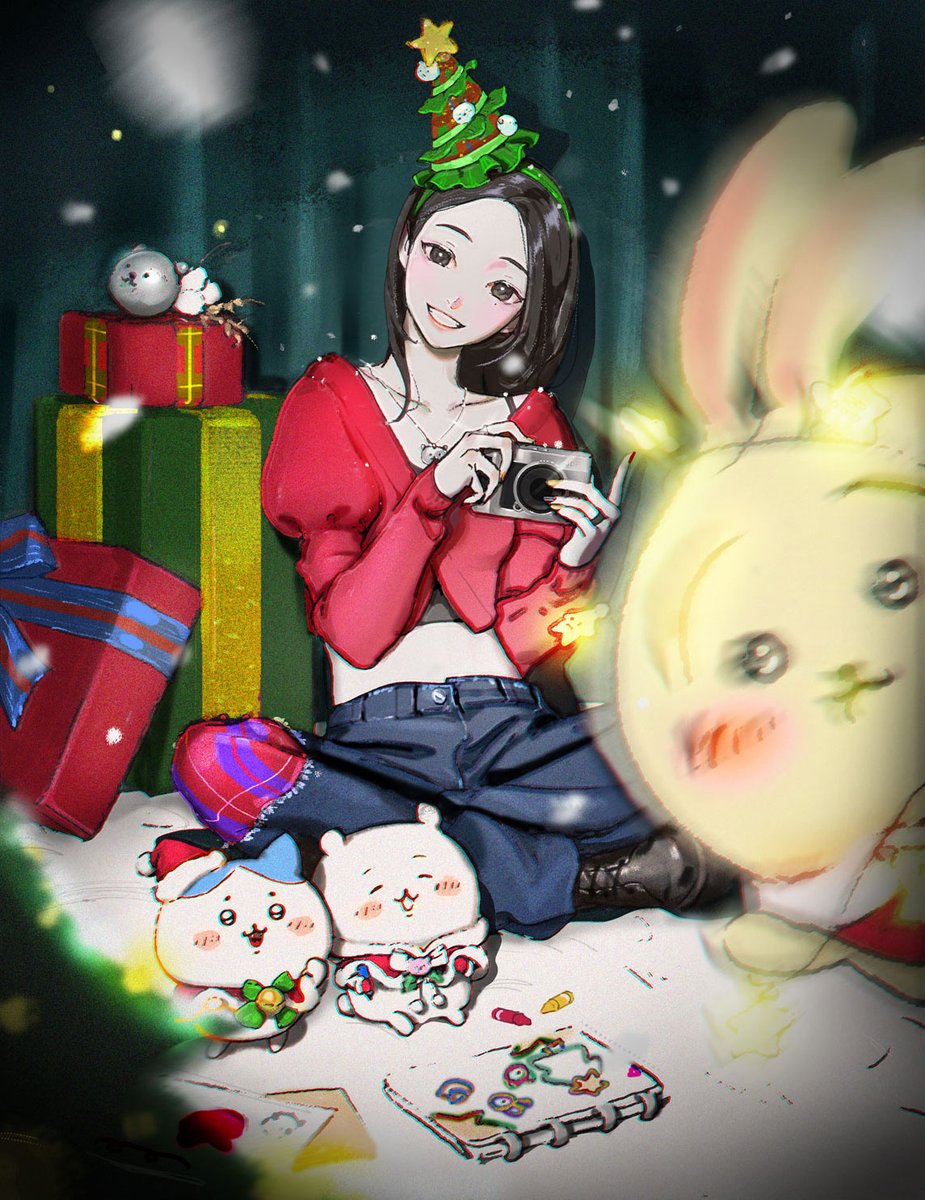jindoping's tweet photo. 🎄merry Christmas🎄 chiikawa !🤍💙💛 https://t.co/gybHnpTpsF
