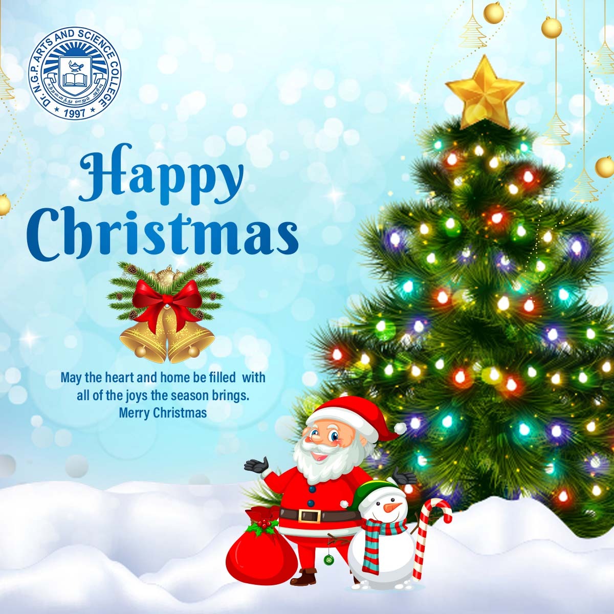 DrNGPASC_KMCRET's tweet photo. May the magic of this Christmas season bring glorious times to your life with endless peace, success and happiness. NGP Arts and Science College wishes everyone a Merry Christmas.
#NGPASC #DrNGP #NGPArtsAndScience #BestArtsAndScienceCollegeInCoimbatore #MerryChristmas https://t.co/Am9GRdALOM