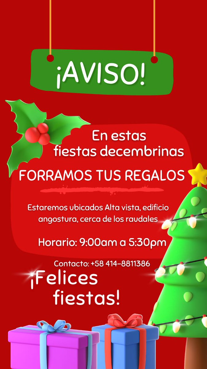 Joselyn_Lovera's tweet photo. Para los que dejan todo a última hora, envuelvo regalos y también vendo papel de regalos #Pzo https://t.co/muYLZ2Mpbp