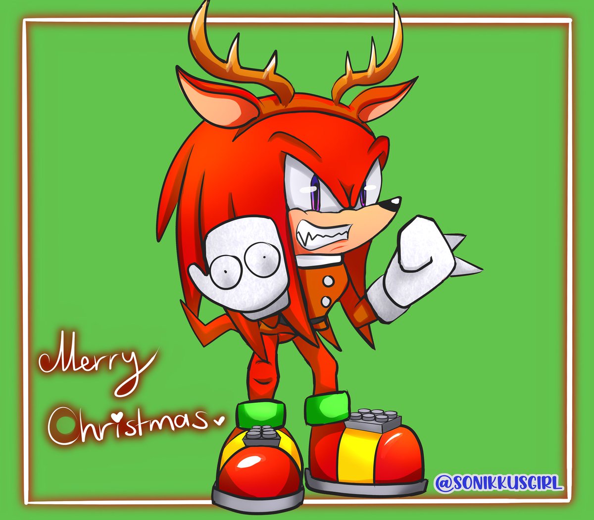 I want to wish @nightcomet01 a Merry Christmas✨️💚❤️, I'm your #Sonic_SecretSanta2022 👀💫 and someone said me, you wanted a Knuckles, and here it is!✨️💗

#Knuckles #KnucklestheEchidna #Sonic    #SonicTheHedgehog    #MerryChristmas2022 #MerryChristmas