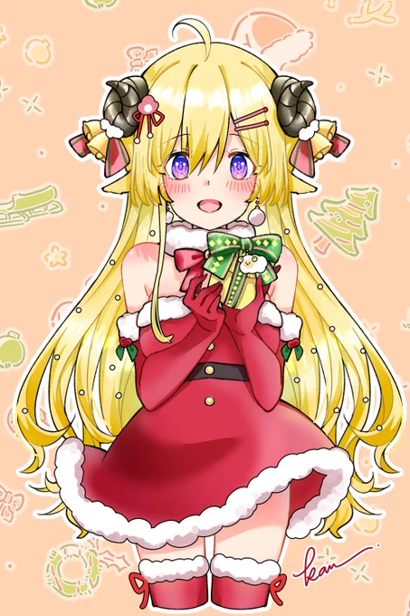 メリクリMerry Xmas to Hololiveの企画に参加させていただきました!ありがとうございます!!.很榮幸能參加這次軟趴趴老師的企劃!感謝各位繪師#つのまきあーと  