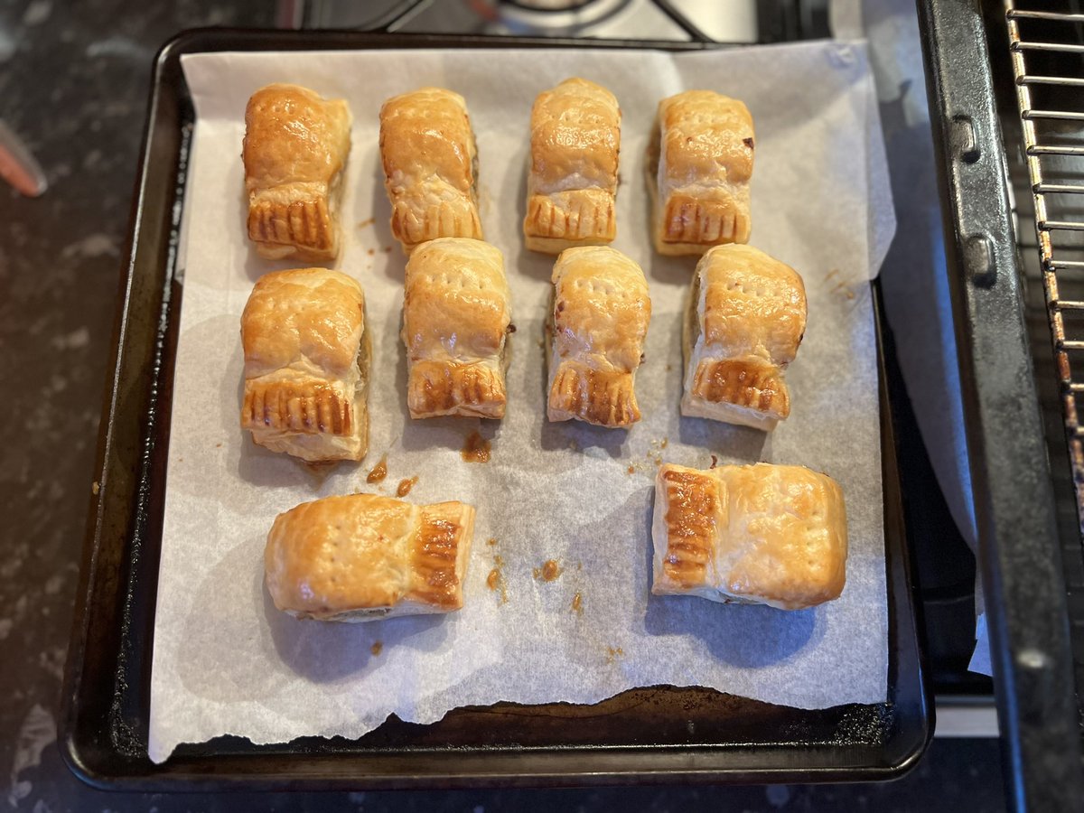 Christmas Eve. 

Hit the gym for some physical jerking first thing, which it turns out was a good move. 

Why you ask? 

Well, G has crossed the start line with home made sausage roll season.