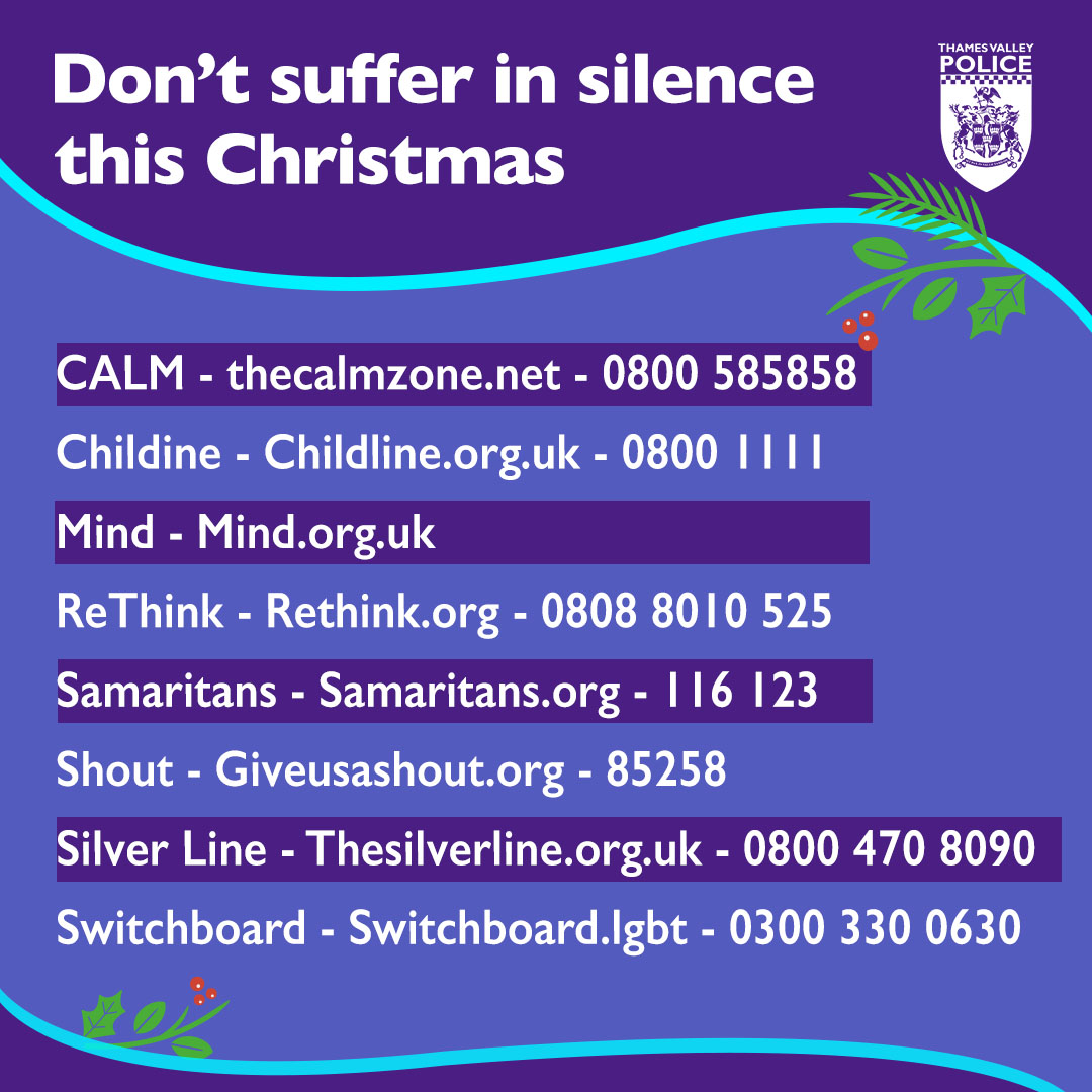 𝑩𝒆 𝒌𝒊𝒏𝒅, 𝒚𝒐𝒖 𝒏𝒆𝒗𝒆𝒓 𝒌𝒏𝒐𝒘 𝒘𝒉𝒂𝒕 𝒔𝒐𝒎𝒆𝒐𝒏𝒆 𝒊𝒔 𝒈𝒐𝒊𝒏𝒈 𝒕𝒉𝒓𝒐𝒖𝒈𝒉

#Christmas isn't always a happy time for everyone. Look out for each other 💙

📞 Call 999 if there's an emergency
🔁 Please retweet

#ItsOkToNotBeOk