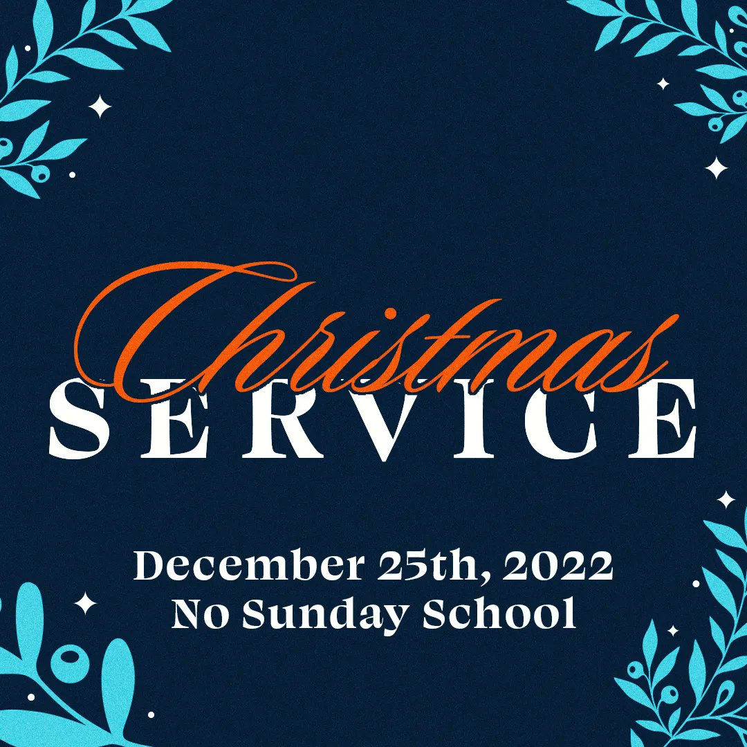 Everyone, we wanted to remind you that we will be having our Christmas Service tomorrow at our regular time of 10:30 AM! Also, as a reminder, we will not be having Sunday School or any evening activities. 

We can't wait to see you tomorrow as we celebrate the birth of Jesus!