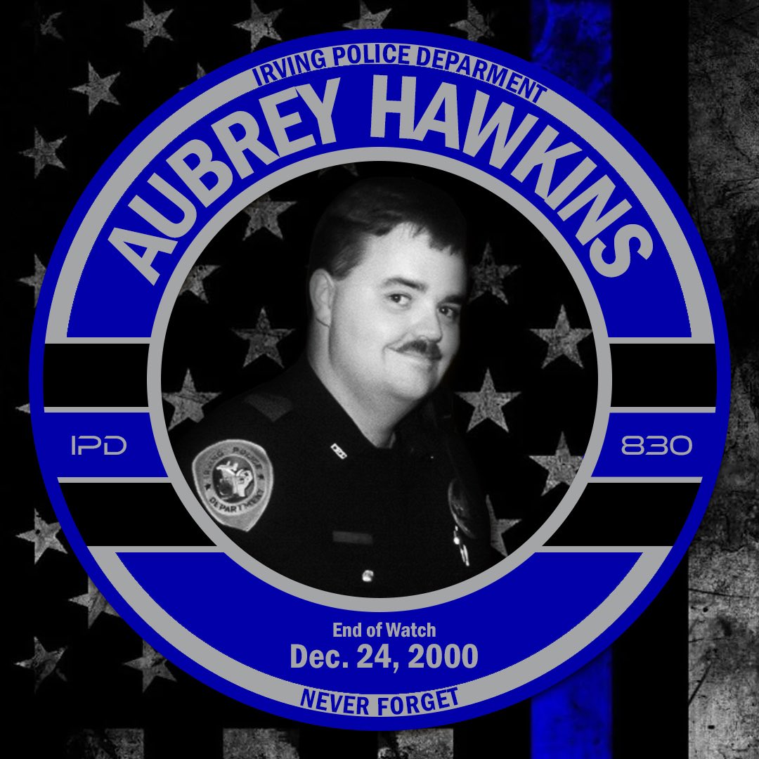 It’s been 22 years since we lost our brother, and our pain and void never fade away. We miss you, Aubrey. Our thoughts and prayers are with the Hawkins family today. #Neverforgotten #IPD830   Officer Aubrey Hawkins #830  |  End of Watch 12-24-2000