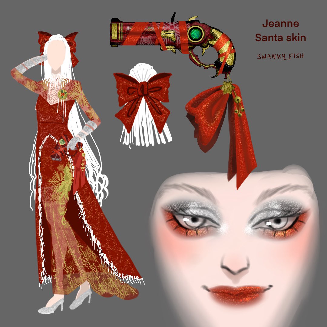 83SwankyFish's tweet photo. Quick Bayonetta and Jeanne Christmas themed outfit designs for fun! ☃️

#BayonettaFanart #Jeanne https://t.co/WdSSadQLIy