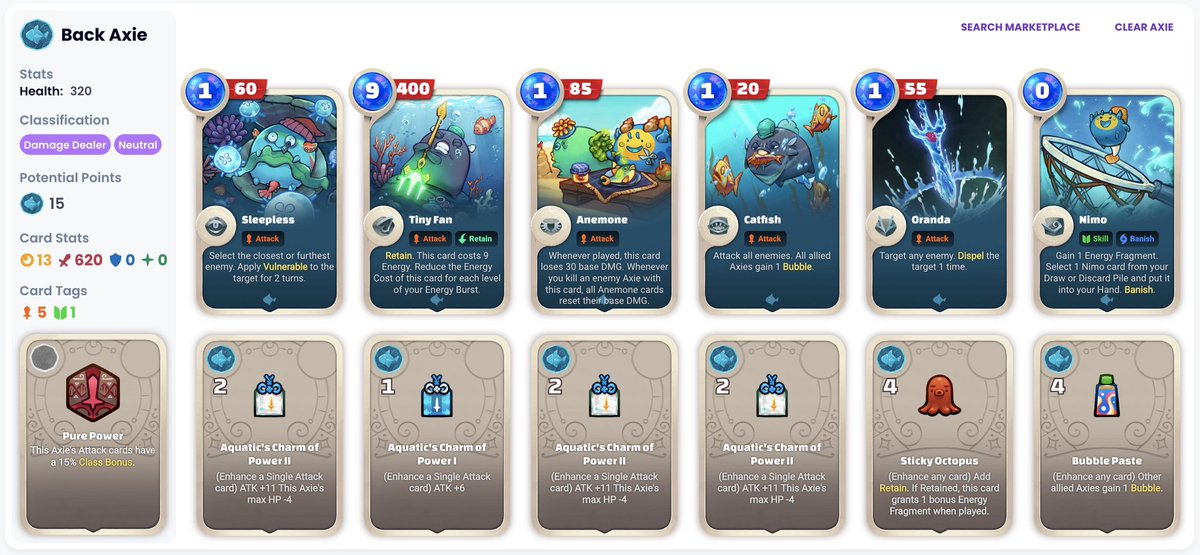 macsaintblack's tweet photo. I am very confident on the power of rushing energy fragments and aquas have so much potential! Mixed with the AoE power of multiple bubble bombs that sponge provides, this could lead to a deadly composition. Don't need to mention tiny fan's power
#BuildTheMeta #AxieOrigins https://t.co/MKtTumGX7w