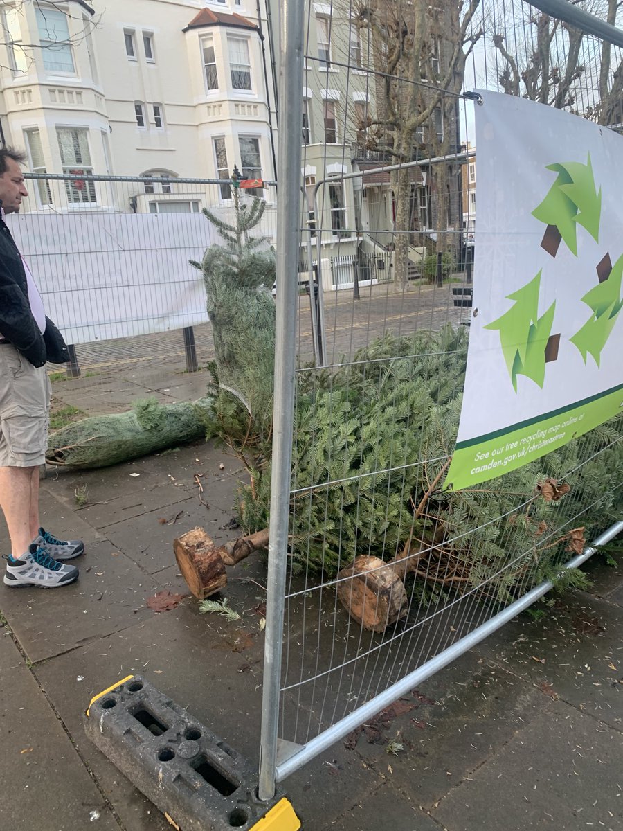 PrimroseHillHub's tweet photo. If you don’t have a Christmas tree yet but would like one, some lovely ones have been left in Chalcot Square, unsold by a local shop. Go and get one - give a Christmas tree a home! https://t.co/vHsyDIG94v