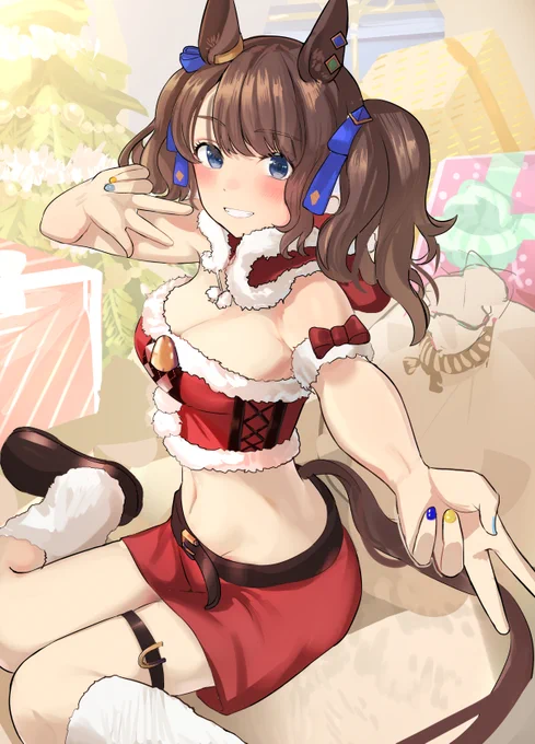 #ウマ娘
#MerryXmas
サンタトーセンジョーダン

どのプレゼントを選ぶ? 