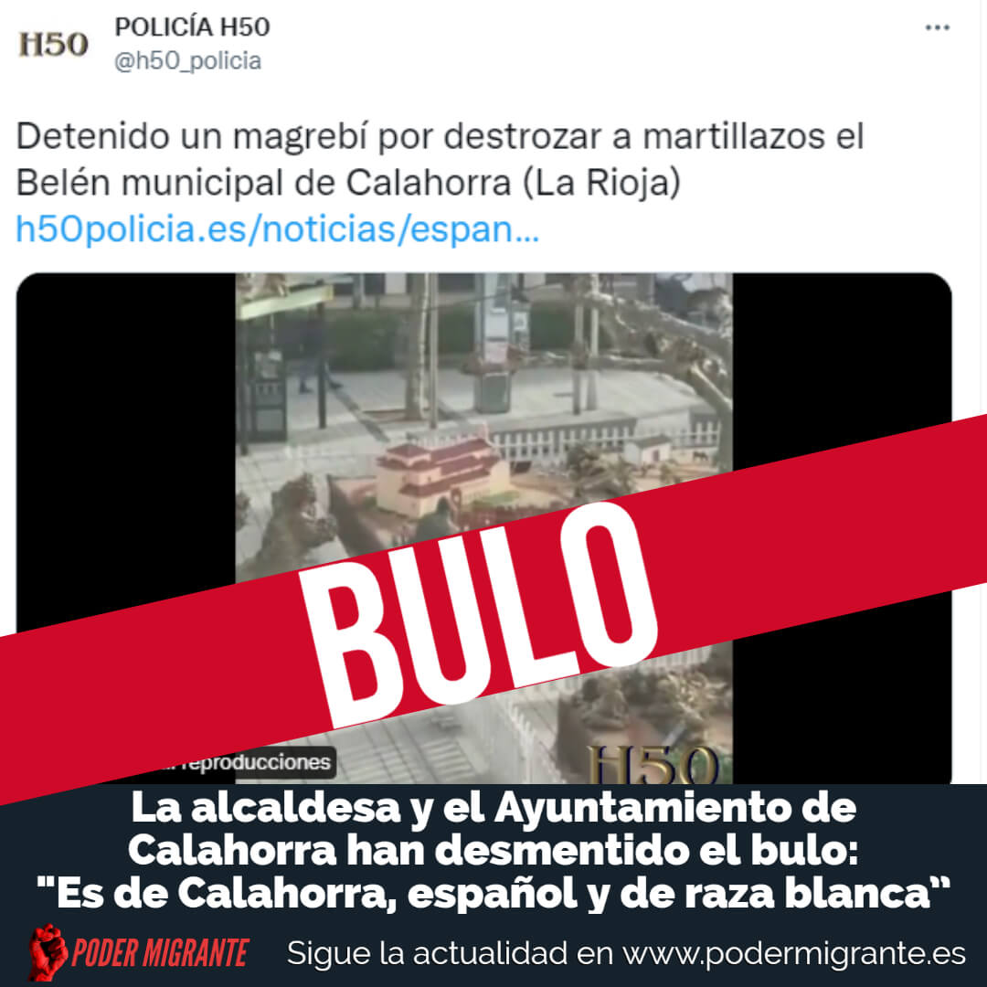 Todo el mundo a denunciar a @h50_policia por nazis, racistas, xenófobos y por difundir noticias falsas (como la del #Belén de #Calahorra destrozado por un 'magrebí' que resultó ser español) Noticias falsas que luego jalean diputados nazis del partido nazi español ( @vox_es )