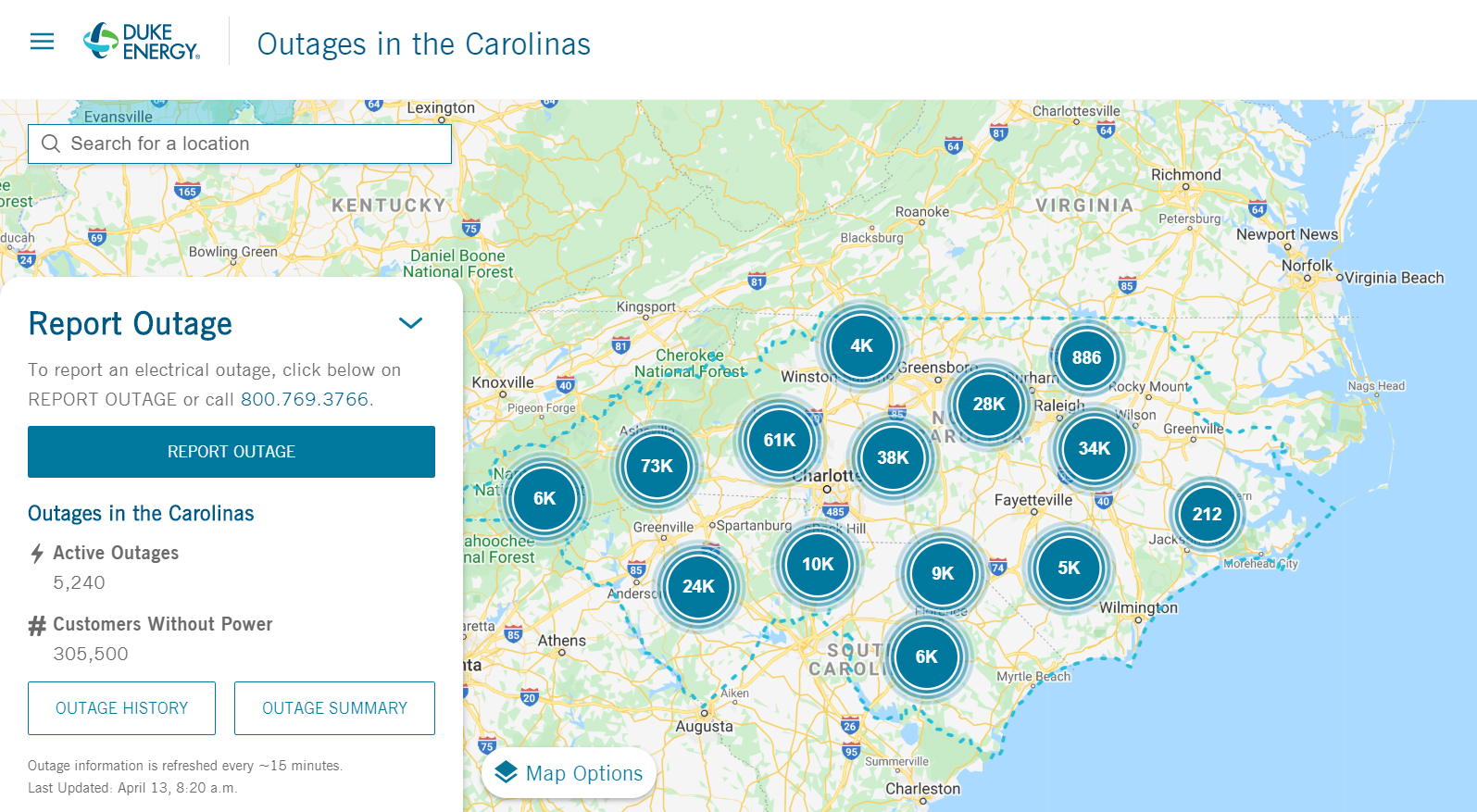 Energy Parks on Twitter "nchighcountrywx DukeEnergy 305,000 people