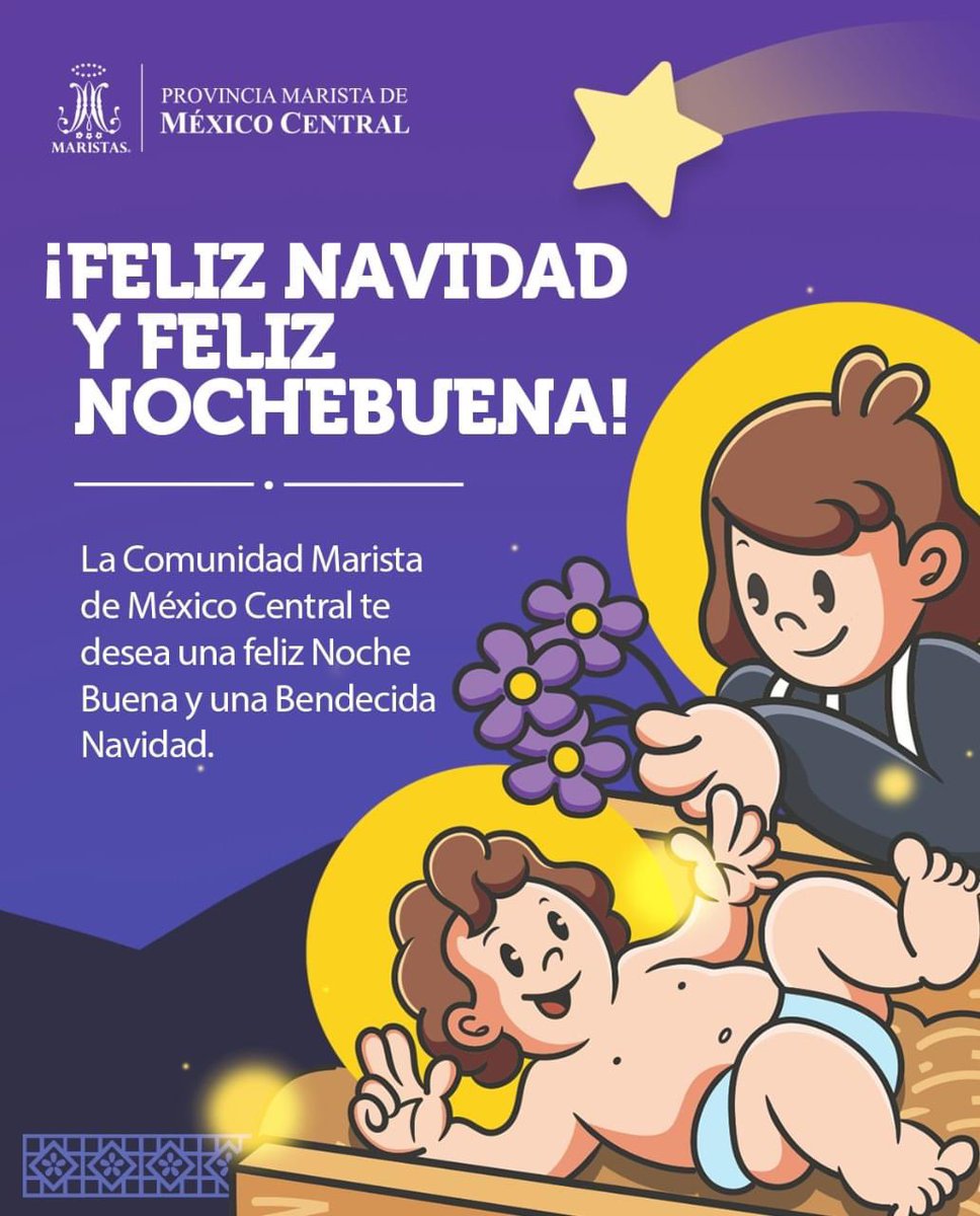 🌟Que la estrella de Belén te ilumine en esta Nochebuena y que cada día del Nuevo año la bendición de Jesús José y Nuestra Buena Madre te guarde a ti y a tus seres queridos. 

¡Feliz Nochebuena y una muy Bendecida Navidad!

#maristasméxicocentral #navidadmaristas2022 #vivemarista