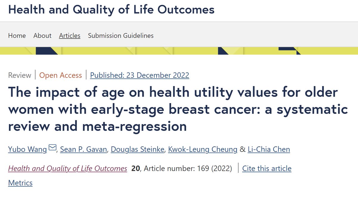 Li-Chia Chen (@lichiachen) on Twitter photo Well done to <a href="/Yubo_Wang1206/">Yubo Wang</a> and the team, with special thanks to <a href="/sean_gavan/">Sean Gavan</a>; for making this article printed before Christmas. The second paper from Yubo's PhD. <a href="/PharmacyDUPP/">Pharmacy DUPP</a> <a href="/UoMPharmaOpt/">UoM Pharmacy and Optometry Manchester</a> <a href="/EvidenceSN/">Evidence Synthesis Network</a>
#olderbreastcancer #healthutility
hqlo.biomedcentral.com/articles/10.11… Well done to <a href="/Yubo_Wang1206/">Yubo Wang</a> and the team, with special thanks to <a href="/sean_gavan/">Sean Gavan</a>; for making this article printed before Christmas. The second paper from Yubo's PhD. <a href="/PharmacyDUPP/">Pharmacy DUPP</a> <a href="/UoMPharmaOpt/">UoM Pharmacy and Optometry Manchester</a> <a href="/EvidenceSN/">Evidence Synthesis Network</a>
#olderbreastcancer #healthutility
hqlo.biomedcentral.com/articles/10.11…