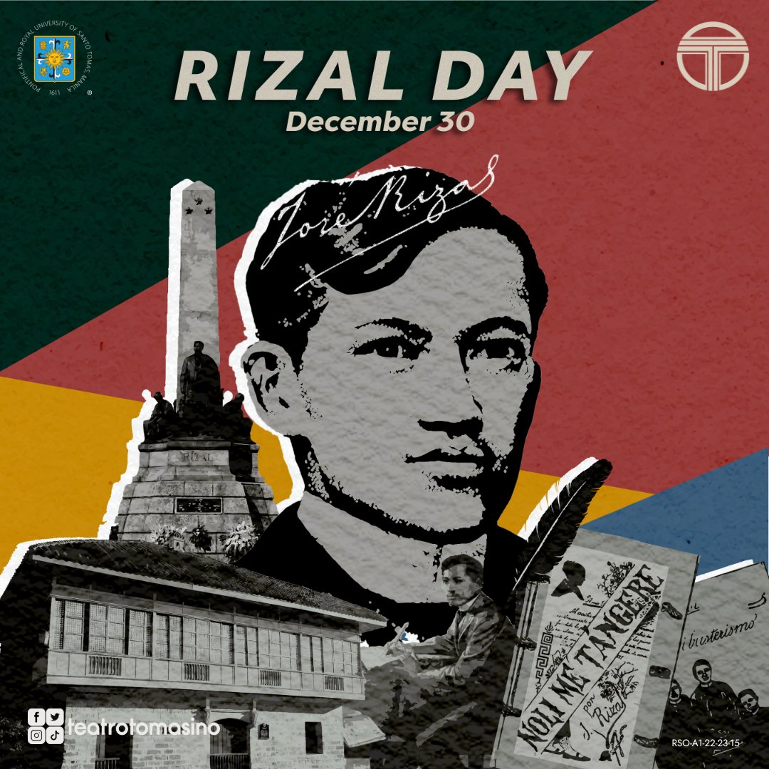 Pagpupugay sa kabayanihan ni Gat Jose Rizal! 🖋

Sa ika-126 na anibersaryo ng kanyang kamatayan, alalahanin natin ang katapangan, karunungan, at buhay na inialay niya para sa bayan.

#RizalDay
#HulmaManlilikha
#TeatroTomasino45

Board by Elijah Nepomuceno
Caption by Aleydis Ayao