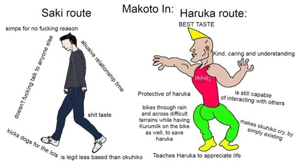 InfinitySagaOOC's tweet photo. Saki route vs Haruka route
#InfinitySagaMemes https://t.co/8ZxSV2QSkv