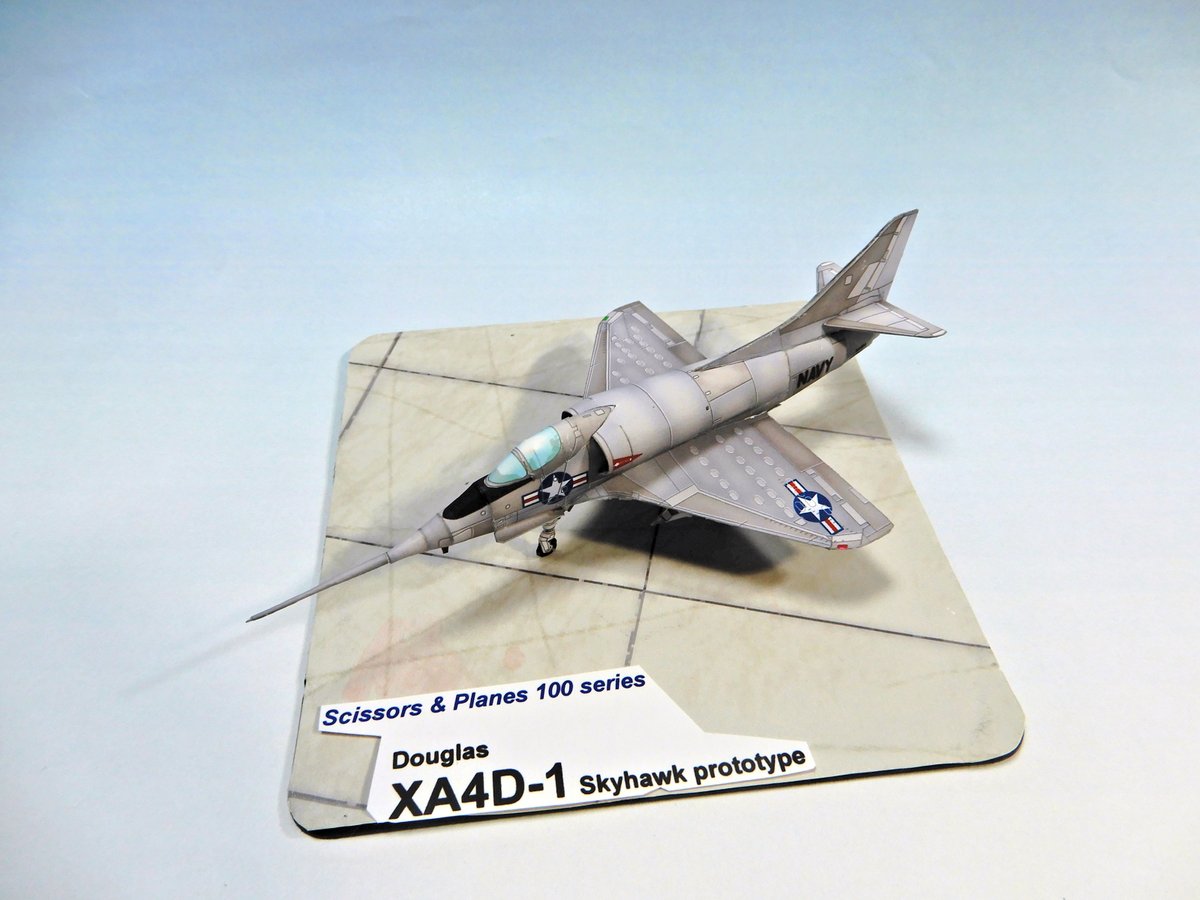 ペーパークラフト Douglas XA4D-1 Skyhawk prototype (Scissors and