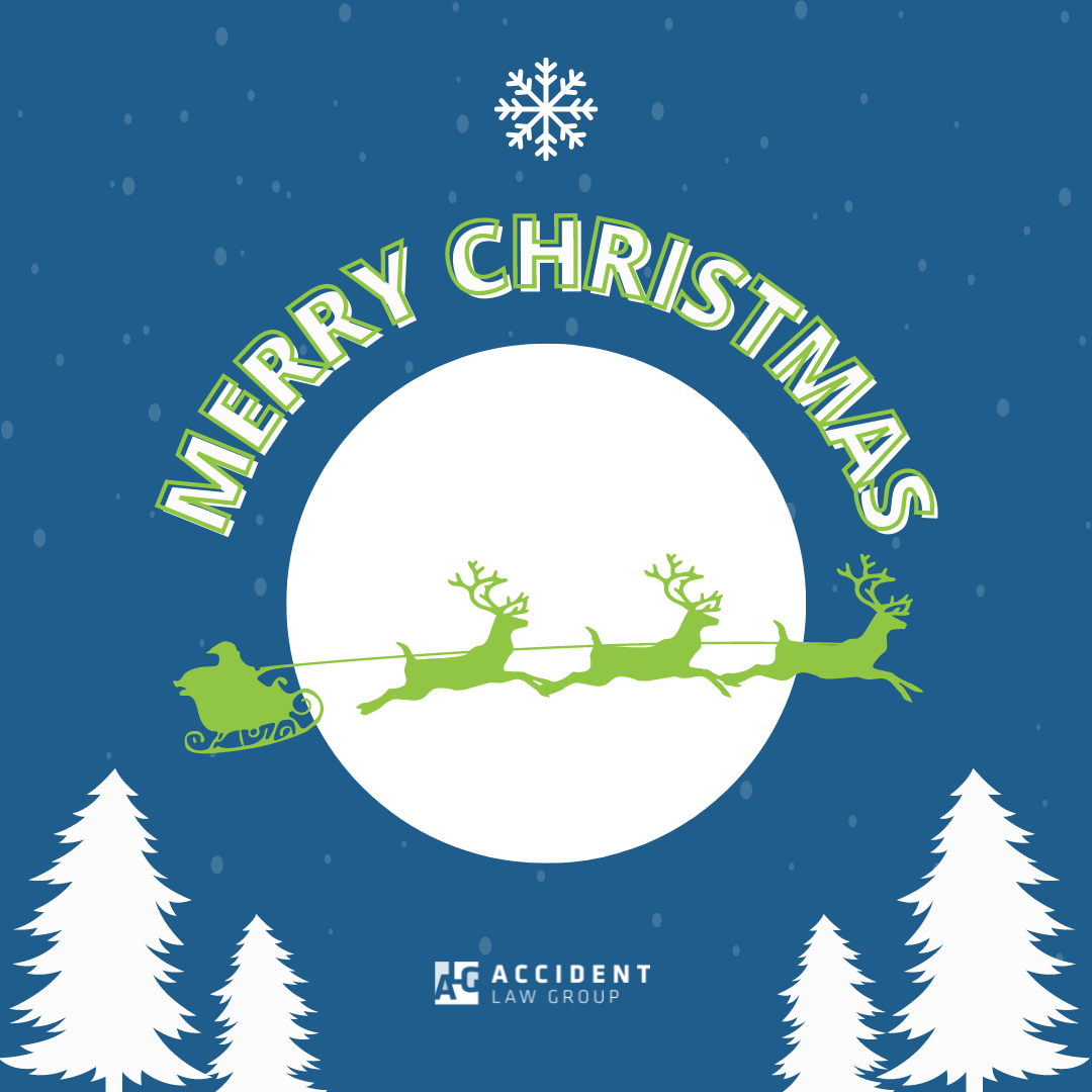 Merry Christmas from the whole team at Accident Law Group! 🎄 

We wish you and your loved ones happiness, safety, and peace. ⛄✨