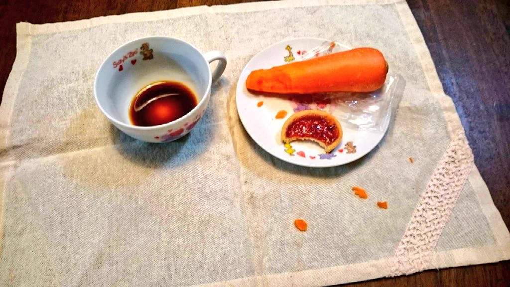サンタさんへの夢を壊さない努力が凄い…！クッキーやニンジンを食べ散らかしてい８年前！ww