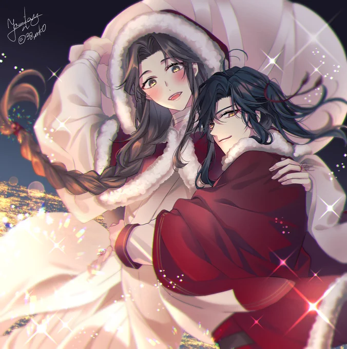 仕事の締め切りド被りすぎてクリスマス絵描けなかった…!花怜置いときます!Merry Xmas 