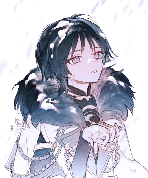 In one of the colder winters of snezhnaya…. I wonder if he thought of home?-Merry christmas#genshinimpact #genshinimpactcc #scaramouche #wanderer #原神 