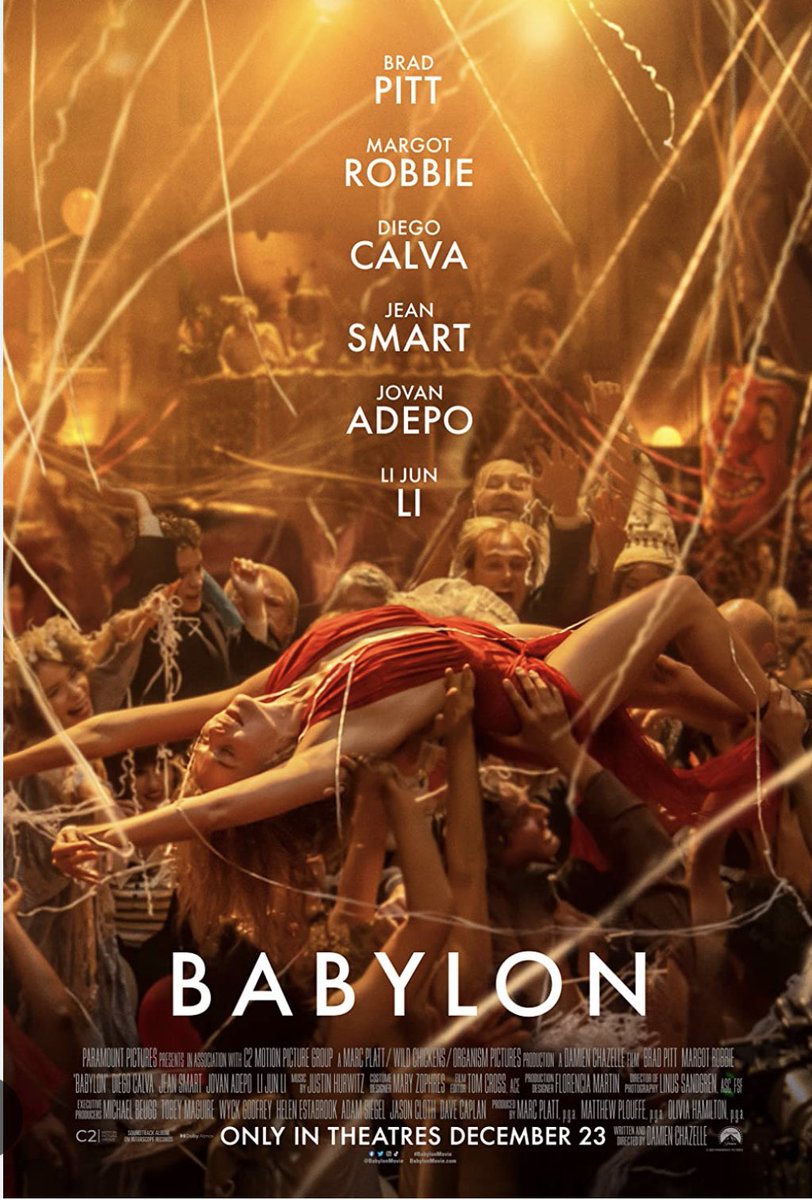 cansanay's tweet photo. Babylon (özellikle ilk yarısı) bir başyapıt. Sanki Fellini günümüz teknolojisiyle Satyricon’u, La Dolce Vita’yı yeniden çekmiş gibi. Margot Robbie muhteşem oynamış, banko oscar’ı alır. https://t.co/Sb7P9zKRnD