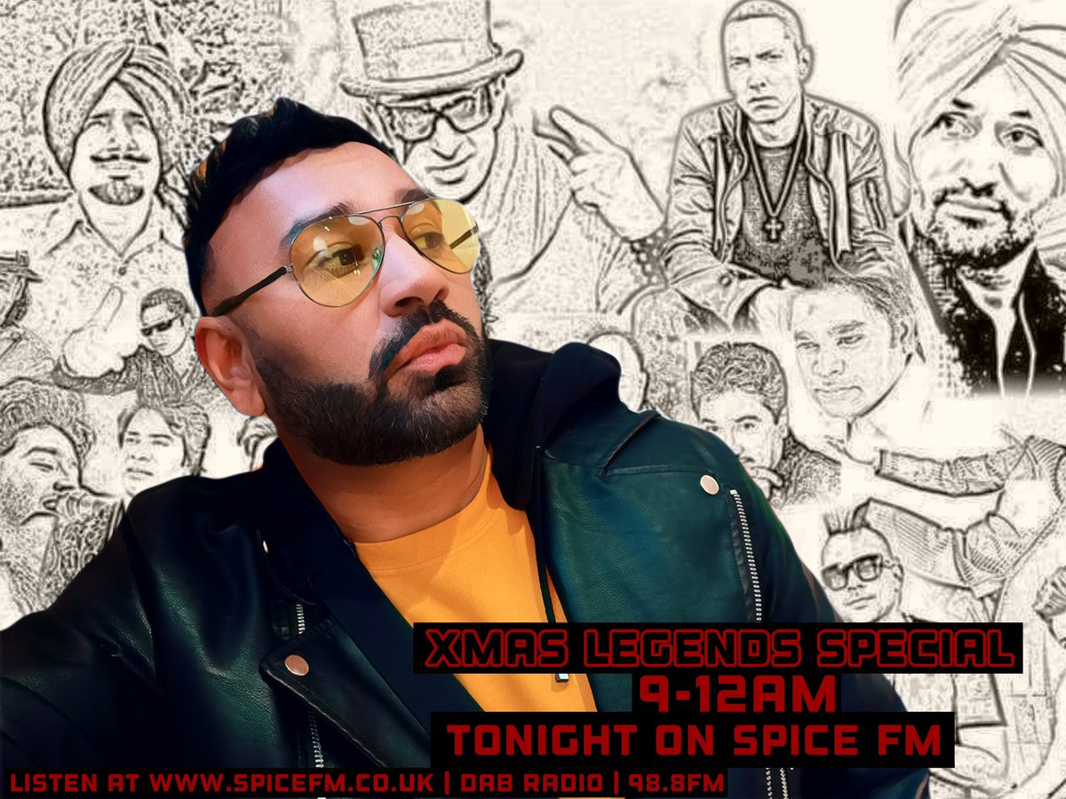 Listen to me tonight 🙏🏼
XMAS Legends Speical 👊🏽
9-12am - lock in 🎵

Spicefm.co.uk | DAB RADIO | 98.8FM 🌏 Spice FM