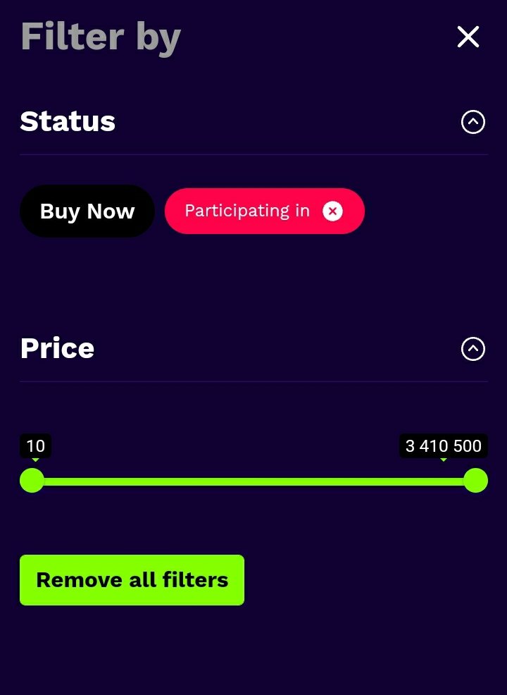 MEGAMANXRP's tweet image. How to filter your #NFT results on the @hada_dao #PuzzlePicture Marketplace

dao.hadanft.com/nft/collection

1. Click on the filter tab above the NFT results

2. Select your mode of filtering by NFTs you own, NFTs for sale, and by $HADA price range.

3. List your #NFTs, or bid for them.