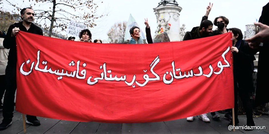 ‘Kurdistan, the graveyard of fascists.’
Paris today.