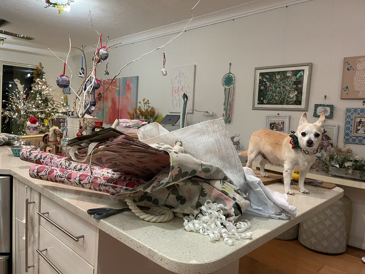maraykejonkers's tweet photo. Who else promises not to be wrapping presents 🎁 Xmas Eve every year - and is now in a pile of paper trying to find the sticky tape? https://t.co/H3aATgJRGj