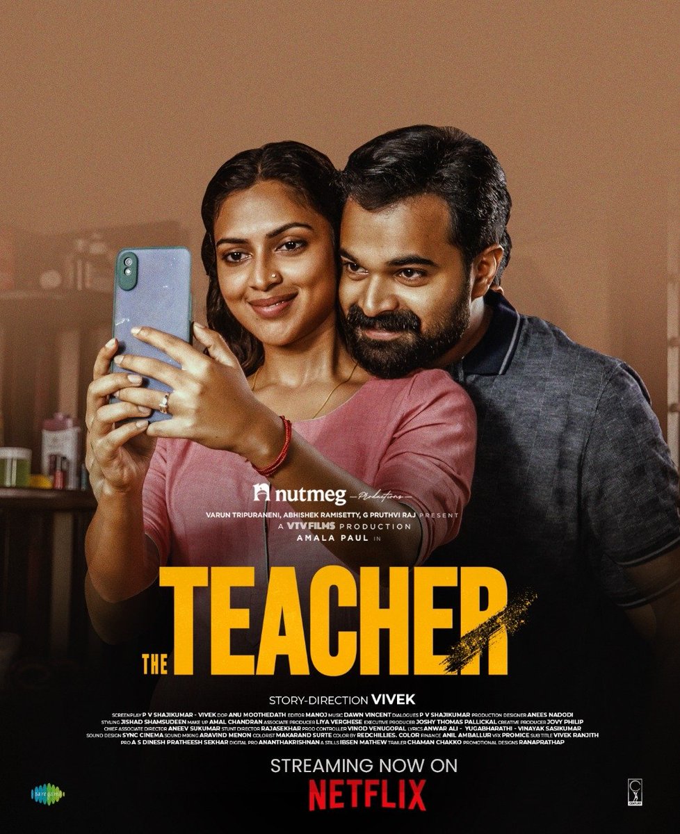 #TheTeacher is streaming now on @NetflixIndia 🍿📺

#TheTeacher #NeverForgiveNeverForget #TheTeacherFromDec2 
@amala_ams #HakimShahjahan @NutmegProd @tvaroon #Abhishekramisetty #PruthvirajGK @vivektvarghese @narentnb  #LiyaVerghese @proyuvraaj