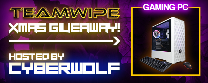 tW XMAS Giveaway!: GAMING PC!
<a href="/TTVCyberWolf/">CyberWolf</a> will be streaming the results for who wins the GAMING PC, live on Twitch. Tune in to find out first if you've won! (Draw @ 11PM EST)
👀Watch Here: twitch.tv/cyberwolf__gam…
✅Enter Here: gleam.io/amzQt/teamwipe…
#Giveaway #GiveawayAlert
