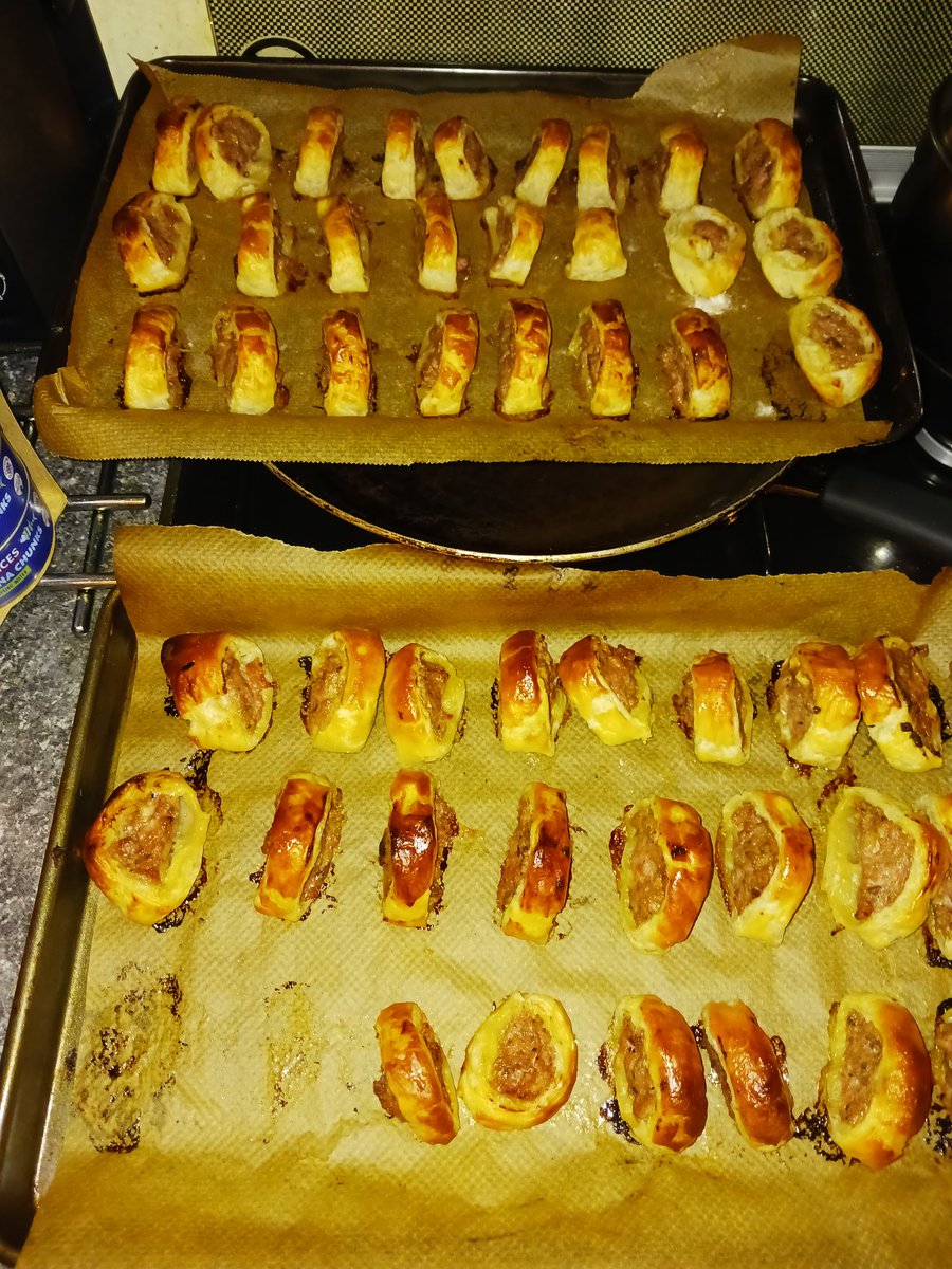 TrevorTaylor50's tweet photo. Christmas sausage rolls done, very tasty. https://t.co/7C1rJvvXLq