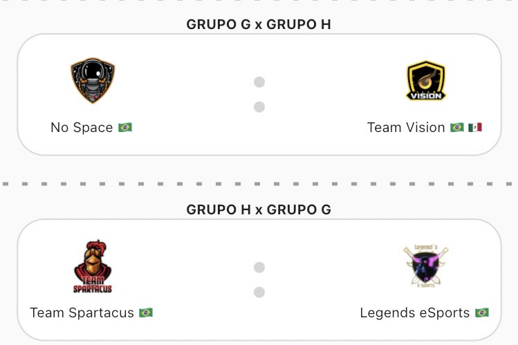 Copa Castilio ⭐️ (@copacastilio) on Twitter photo OITAVAS DE FINAL! 👀🔥
<a href="/Magical_Goblins/">Magical Goblins</a> x @VenezuelaActt
@ClasheirosB x <a href="/FreezarForce/">⭐FS⭐FoRcE⭐</a>
<a href="/OutlawsCRL/">Outlaws</a> x <a href="/ValhalaeSport/">Valhalla eSports</a>
<a href="/AGD_eSports/">𝘈𝘎𝘋 𝘦𝘚𝘱𝘰𝘳𝘵𝘴 🌪️</a> x <a href="/SF_APOCALIPSIS/">Sf.apocalipsis.sports</a>
<a href="/Craneo_CR/">CRÁNEO CR</a> x @Roarzsprts_ofc
<a href="/SilverWings_es/">SilverWings Esport</a> x <a href="/FreezarStorm/">⭐FS⭐StOrM⭐</a>
@NospaceGame x <a href="/TeamVision_Esp/">Team Vision 🦉</a>
<a href="/TeamSpartacus1/">Team Spartacus</a> x <a href="/LegendsBr15/">Legends Br</a> OITAVAS DE FINAL! 👀🔥
<a href="/Magical_Goblins/">Magical Goblins</a> x @VenezuelaActt
@ClasheirosB x <a href="/FreezarForce/">⭐FS⭐FoRcE⭐</a>
<a href="/OutlawsCRL/">Outlaws</a> x <a href="/ValhalaeSport/">Valhalla eSports</a>
<a href="/AGD_eSports/">𝘈𝘎𝘋 𝘦𝘚𝘱𝘰𝘳𝘵𝘴 🌪️</a> x <a href="/SF_APOCALIPSIS/">Sf.apocalipsis.sports</a>
<a href="/Craneo_CR/">CRÁNEO CR</a> x @Roarzsprts_ofc
<a href="/SilverWings_es/">SilverWings Esport</a> x <a href="/FreezarStorm/">⭐FS⭐StOrM⭐</a>
@NospaceGame x <a href="/TeamVision_Esp/">Team Vision 🦉</a>
<a href="/TeamSpartacus1/">Team Spartacus</a> x <a href="/LegendsBr15/">Legends Br</a>