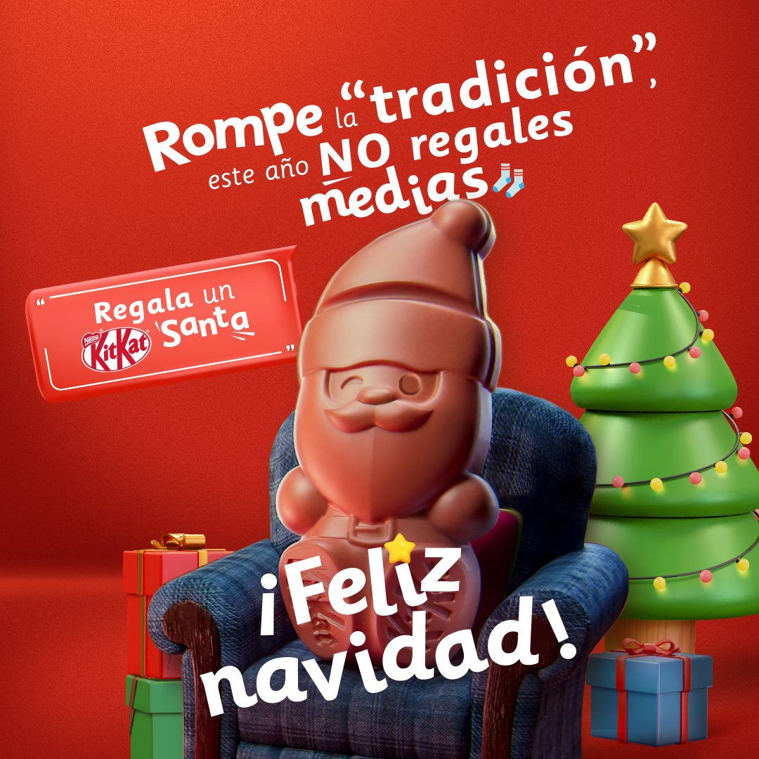 KitKatCol's tweet image. Es momento de crear nuevas tradiciones con Kit Kat® Santa🍫🤩. Cómpralo en el link de la Bio.👆​

*Edición limitada