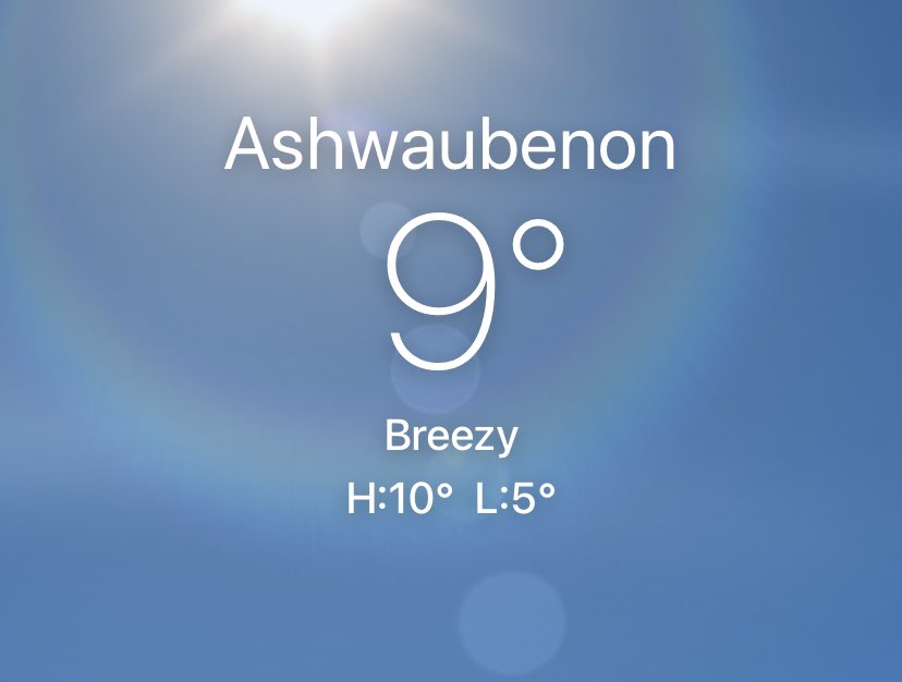 For my non-American friends, this is about -13 Celsius. With the wind chill it is -13F (-25C)
Aka perfect temp to change a tire in a parking lot!