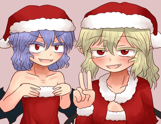 クリスマススカーレット姉妹:レミリアサンタとフランサンタ 