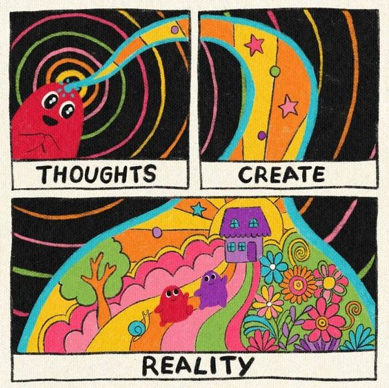 samim's tweet photo. Thoughts create reality, Energy flows where attention goes - Art by Slimy Oddity https://t.co/qEor1oSaja