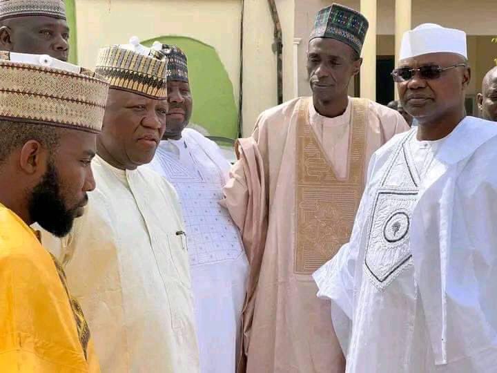 SenKaura's tweet photo. At the wedding fatiha of Hadiza Abdulaziz Yari, the daughter of former Gov of Zamfara State, Alhaji Abdulaziz Yari, and her groom,  Nasir Mamman Shema in Talata Mafara, Zamfara State. 

May Allah bless the new couple https://t.co/Cgeq7j1JXA
