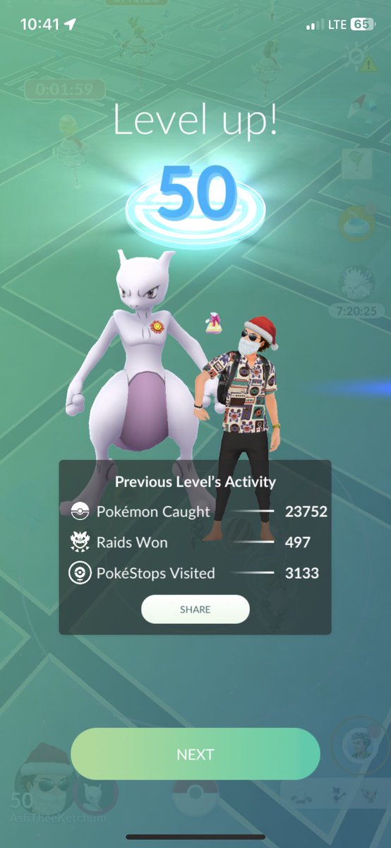 AshTheeKetchum's tweet photo. Merry Christmas to meee 🥳 Finally LEVEL 50!! I would have been unable to do this without the PoGo Twitter community so thank you to everyone who helped along the way. If you follow me or we’ve ever been in game friends then turn up with me today 🙌 Cheers 🍻 https://t.co/sCmu3TYveQ