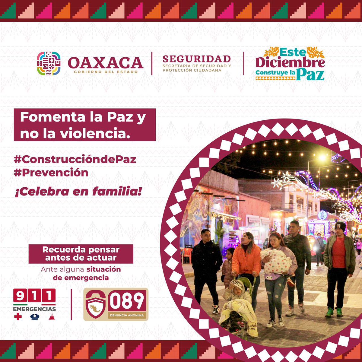 PREVENCION_SSPO's tweet photo. #Preventips | Adoptar una conducta preventiva es la mejor opción para disminuir factores de riesgo y evitar ser víctima de la delincuencia.
Hagamos de las conductas preventivas un hábito y fomenta la #paz. #EsteDiciembreConstruyePaz 🕊️ @SSP_GobOax @IvanGarcia_A https://t.co/QVWQ5XuyiO