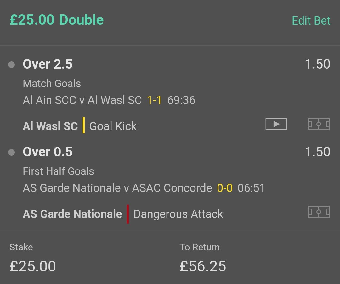 BetterBetsTips's tweet image. INPLAY ⚽

Double @ 2.25
1 unit here 💰