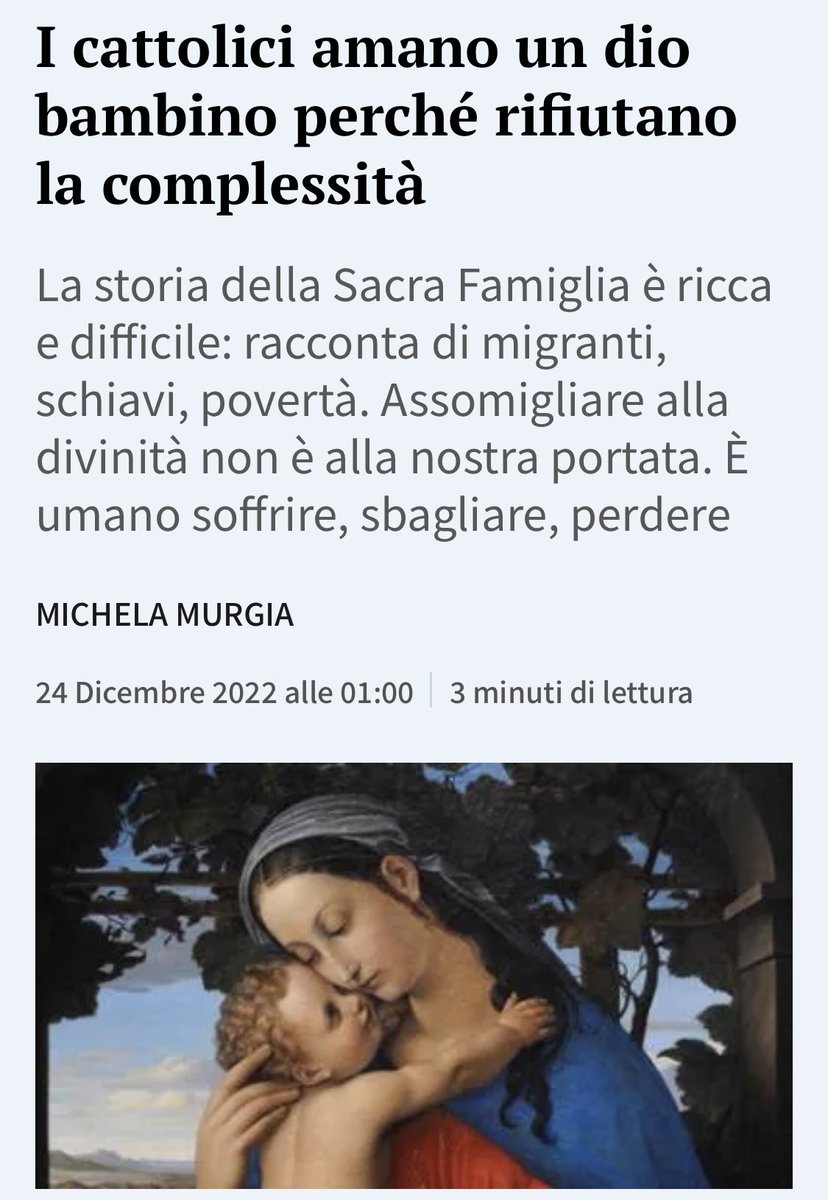<a href="/MassimGiannini/">Massimo Giannini</a> Il male esiste. Imporlo ai lettori proprio nel giorno in cui si celebra la nascita di Gesù Cristo ha il sapore amaro della bestemmia di un uomo disgraziato. Ed è solo un suo problema. Buon Natale <a href="/MassimoGiannini/">MASSIMO GIANNINI</a>