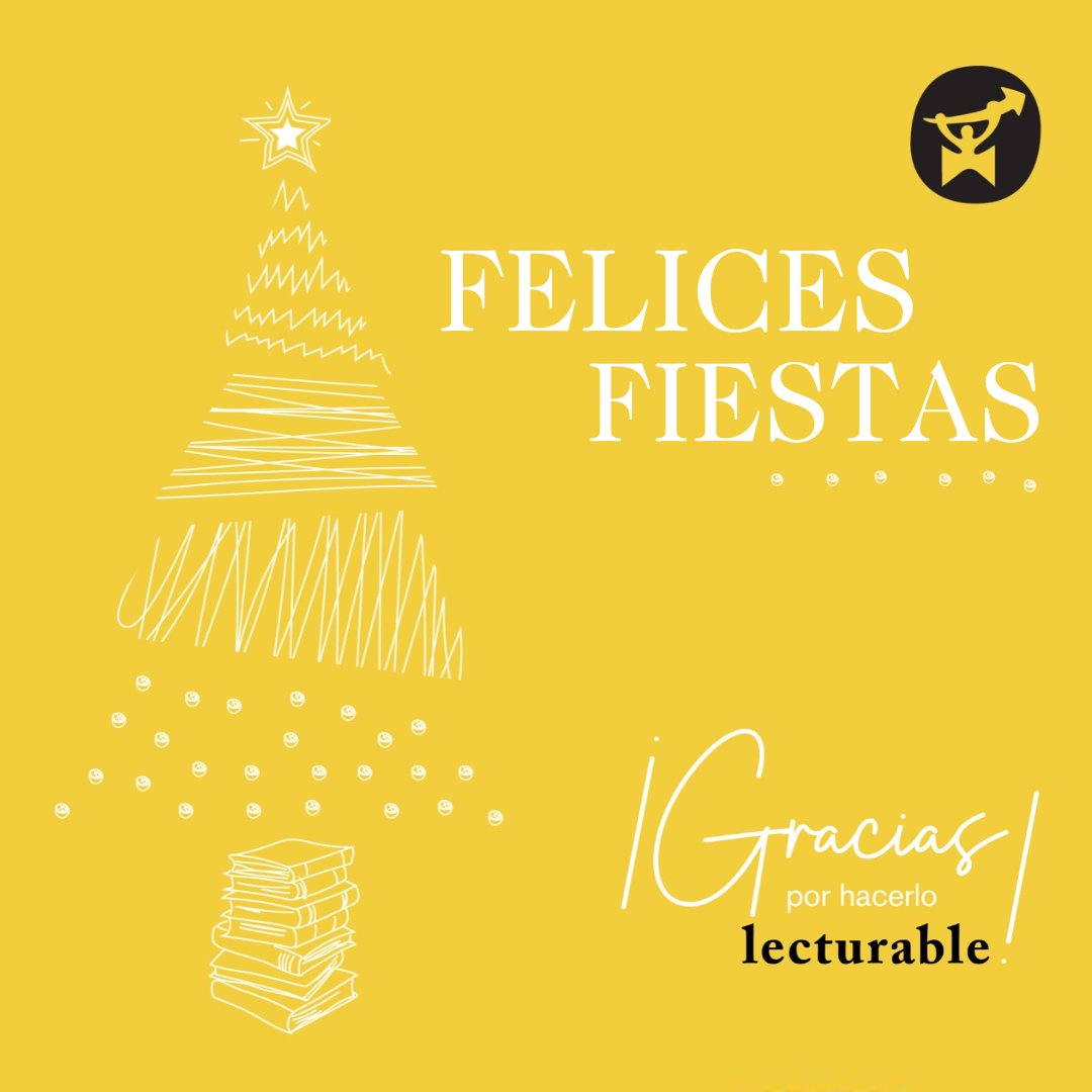 lecturable's tweet photo. ¡Felices fiestas! 🎉🎄✨
Gracias por acompañarnos un año más en este viaje entre libros, librerías y proyectos librescos ♥️📚.

¡Gracias por hacerlo #Lecturable! 🫶
Nos vemos en 2023. https://t.co/jppjYO1a71