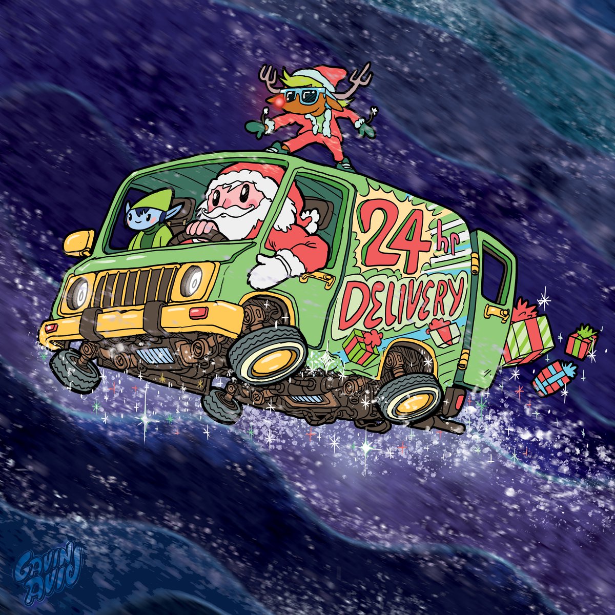 GavinAvid's tweet photo. Santa's on his way! I hope you're all having a chill Christmas eve. 🤟🎅 https://t.co/gBSK2ynTap