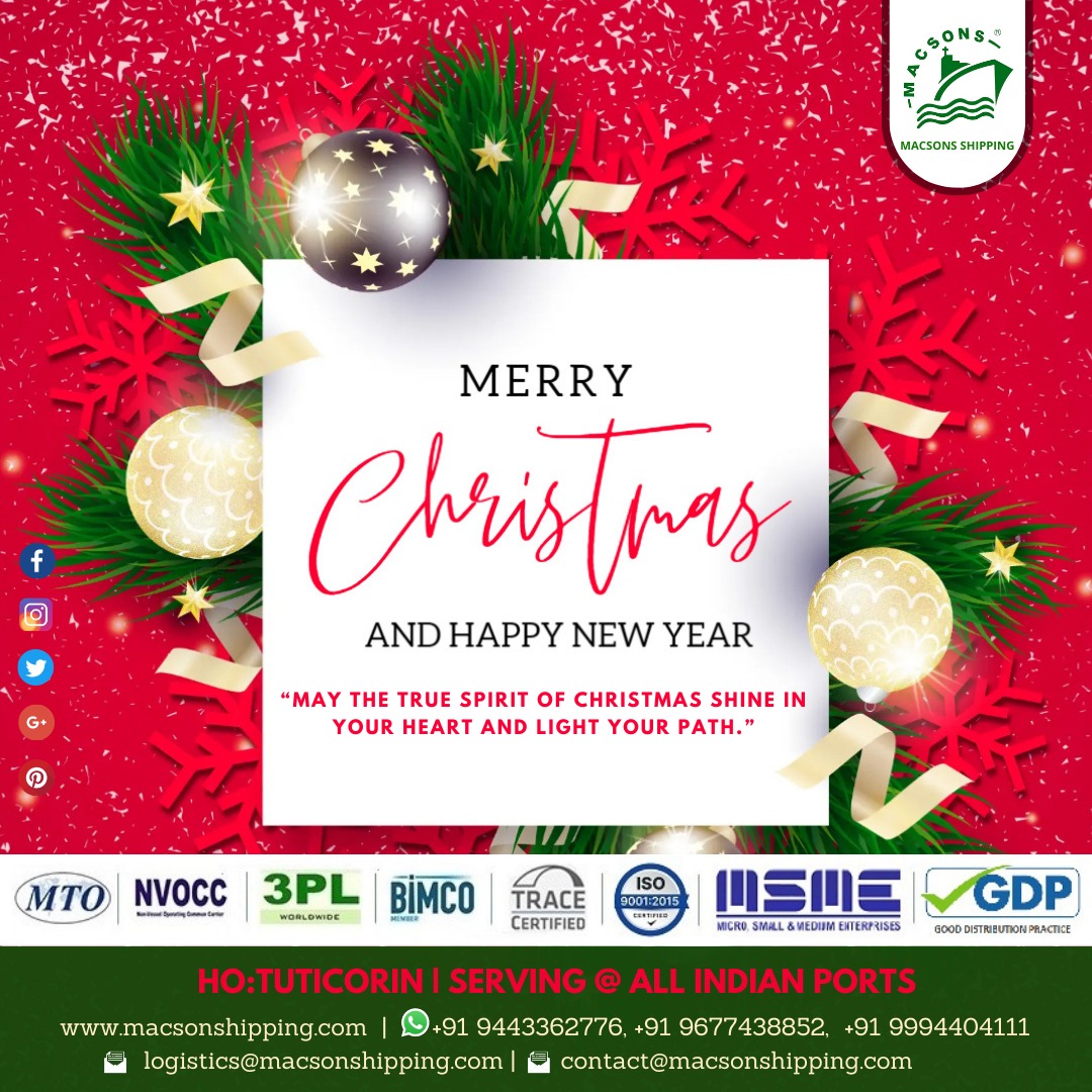 MACSONS2004's tweet photo. HAPPY CHRISTMAS !  #Christmas2022 #ChristmasEve #ChristmasCarol #Jesus #Noel #MerryChristmas #FelizNavidad2022 #SilentNight #3PL #shipping #import #export #ship #ShippingNews #logistics #shippingcontainer #Trade #india #logistica #maritime @PMOIndia @shipmin_india @CMOTamilnadu https://t.co/sifY8sPdPv