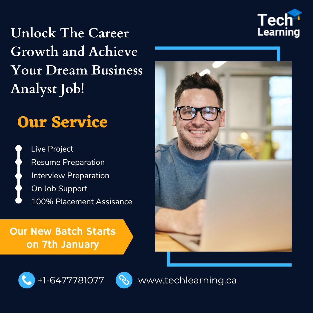 Techlearningca's tweet image. Just now
Unlock The #Career #Growth and #Achieve Your #Dream #BusinessAnalyst #Job!
Join our new batch- Starting 7th #January
:
Enroll Now>>>
techlearning.ca
Call>>> +16477781077