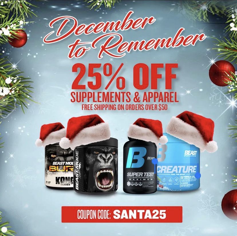Start the new year right! Like a BEAST

- Use code SANTA25